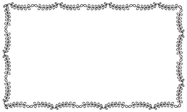 Fondo de diseño de marco floral dibujado a mano