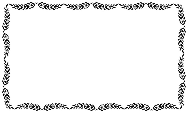 Fondo de diseño de marco floral dibujado a mano