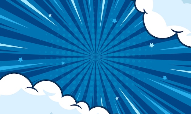 Fondo de diseño de medio tono cómico azul