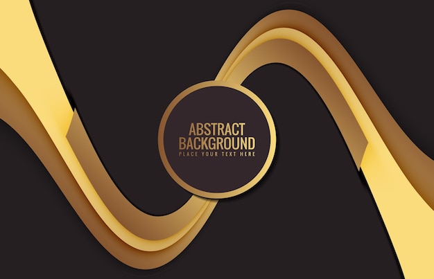 Vector fondo de diseño de ondas abstractas de oro de lujo