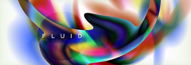 Fondo diseño de ondas de colores fluidos holográficos abstractos