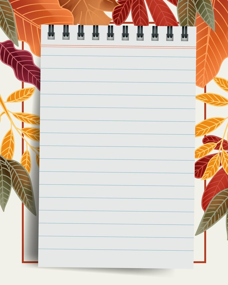 Vector fondo de diseño otoñal con plantilla de papel de nota