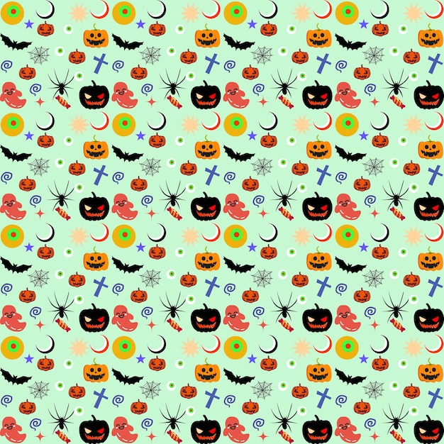Fondo de diseño de papel tapiz con motivos de Halloween para usar como obras de arte y portadas