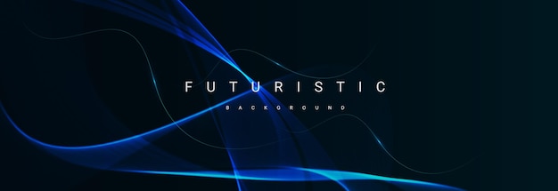 Fondo de diseño de patrón futurista de línea de flujo brillante con estilo de geometría abstracta