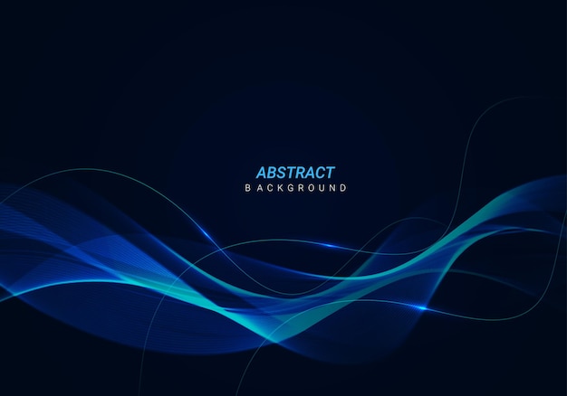 Fondo de diseño de patrón futurista de línea de flujo brillante con estilo de geometría abstracta