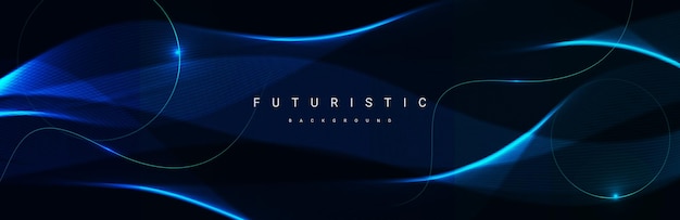 Fondo de diseño de patrón futurista de línea de flujo brillante con estilo de geometría abstracta