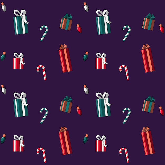 Fondo de diseño de patrón navideño dibujado a mano Vector