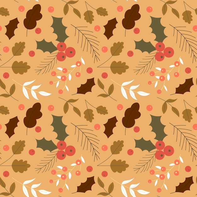 Fondo de diseño de patrón navideño dibujado a mano Vector