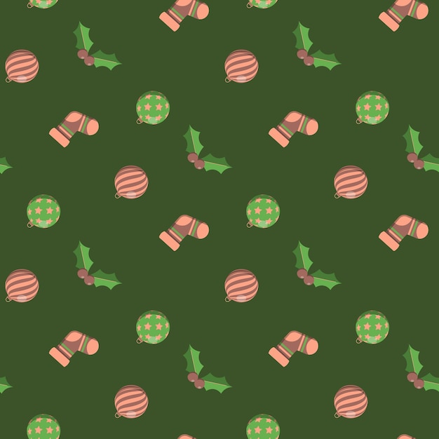 Fondo de diseño de patrón navideño dibujado a mano