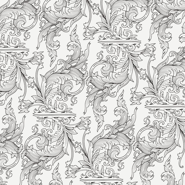 fondo de diseño de patrón de ornamento de flora vintage