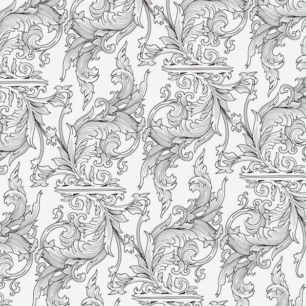 Fondo de diseño de patrón de ornamento de flora vintage