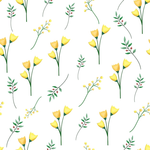 Fondo de diseño de patrones sin fisuras de flor de vector. Perfecto para papel pintado moderno y decoración del hogar.