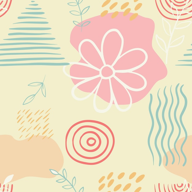 Fondo de diseño de patrones sin fisuras de vector moderno abstracto con elementos geométricos puntos círculos stri