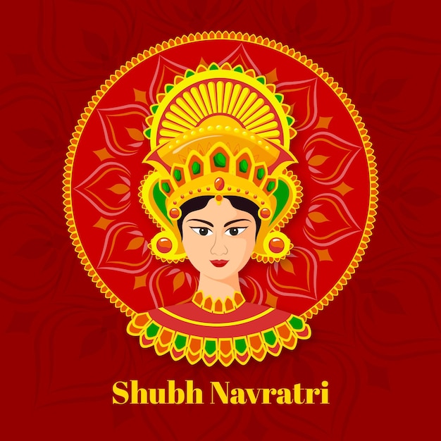 Fondo de diseño plano Navratri