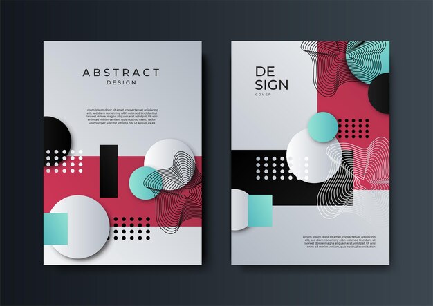 Fondo de diseño de plantilla de patrón geométrico de cubiertas modernas de gradiente colorido abstracto Plantilla para presentación revista folleto informe anual cartel y tarjeta de visita