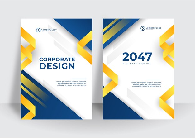 Fondo de diseño de portada corporativa de negocios amarillo azul moderno. Cubiertas contemporáneas digitales azules, plantillas, carteles, folletos, pancartas, volantes. Diseño de tecnología futurista mínima abstracta