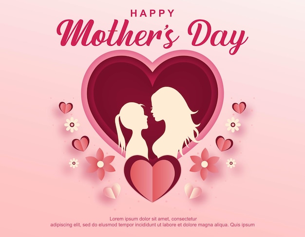 Fondo de diseño de tarjeta de felicitación de feliz día de la madre