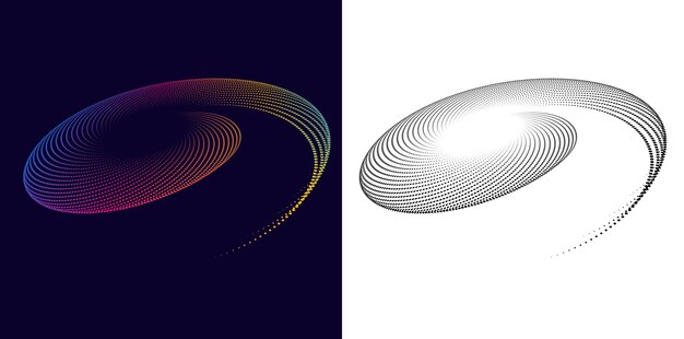 Fondo de diseño para Tech Big Data Flujo de datos Seguridad cibernética Ciencia o Finanzas para banner diseño web folleto de fondo visualización Líneas de onda circulares espirales Marca premium