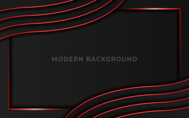 Fondo de diseño de tecnología moderna negro rojo metálico abstracto