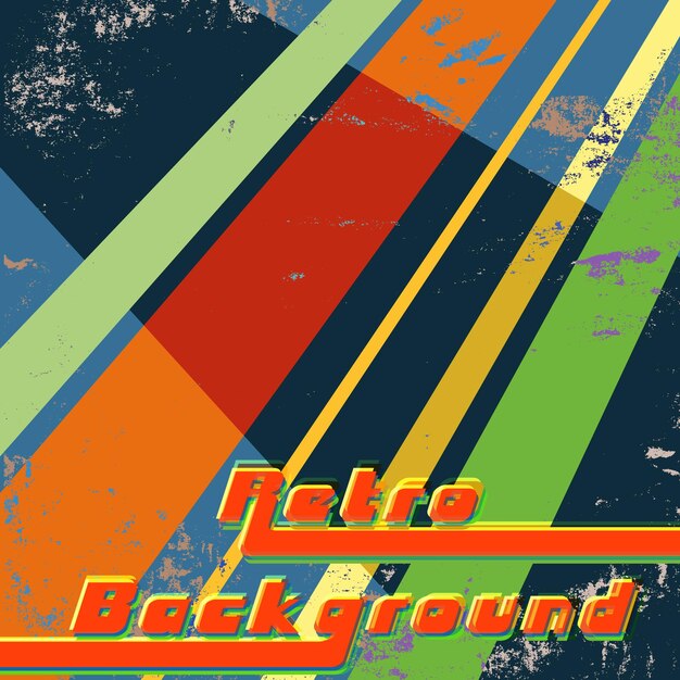 Fondo de diseño de textura grunge retro con rayas de colores vintage Ilustración vectorial