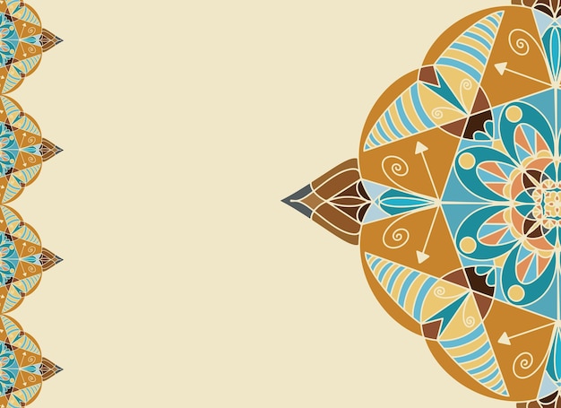Fondo con diseño de vector de elementos decorativos Vintage Mandala