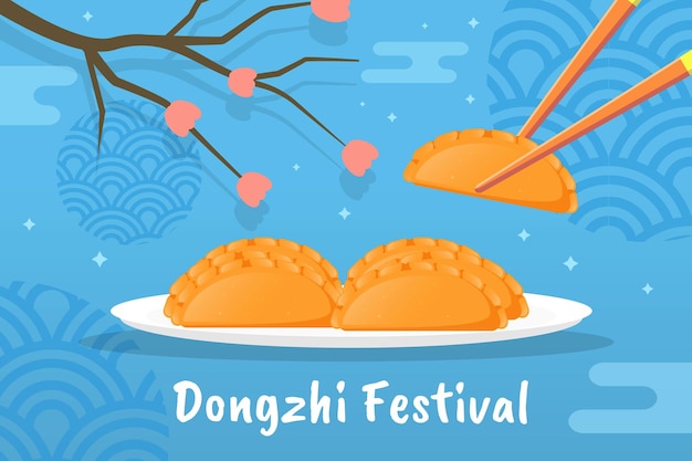 Fondo de diseño de vector de festival de Dongzhi