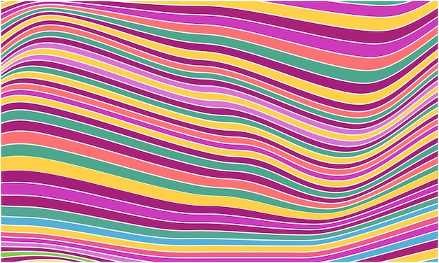 Fondo distorsionado psicodélico ondulado hippie Ilustración vectorial
