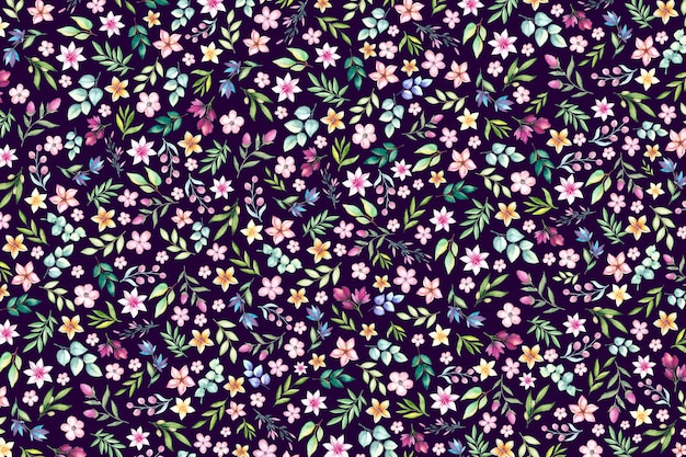 Fondo ditsy colorido estampado floral. fondo floral con flores pequeñas.