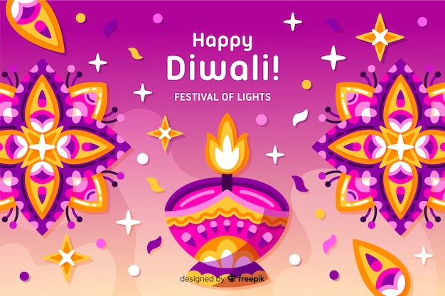 Vector fondo diwali dibujado a mano