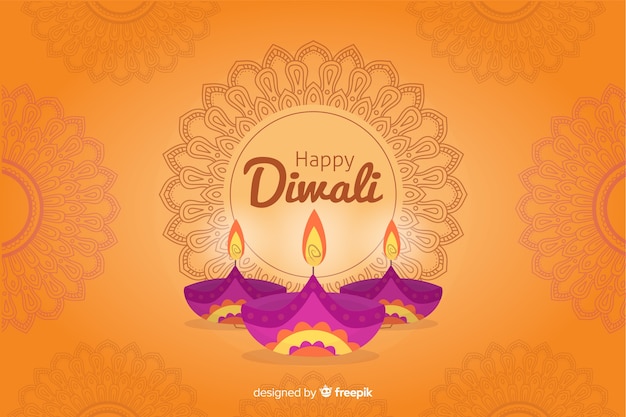 Vector fondo diwali dibujado a mano