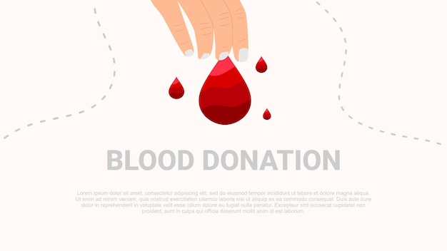 Fondo de donación de sangre mano sostener lágrima de sangre