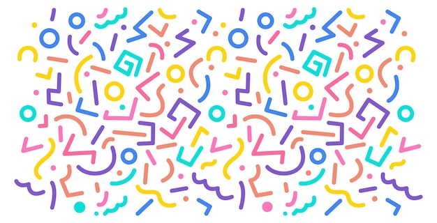 Fondo de doodle abstracto con líneas y formas lúdicas