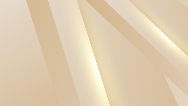 Vector fondo dorado abstracto con formas brillantes de lujo blanco y beige líneas doradas lujo en fondo de color crema dorado elegante estilo de corte de papel realista 3d ilustración vectorial