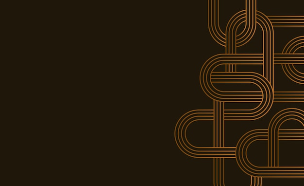 Fondo dorado abstracto con líneas Ilustración vectorial