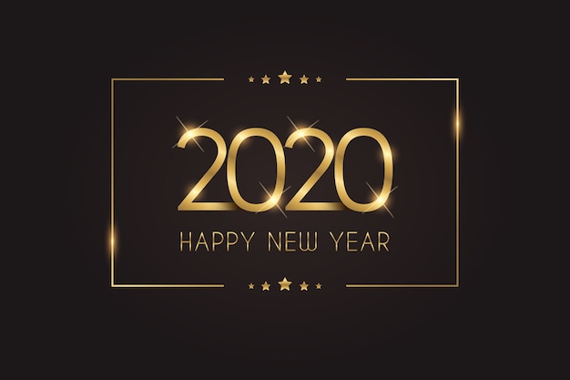 Fondo dorado de año nuevo 2020