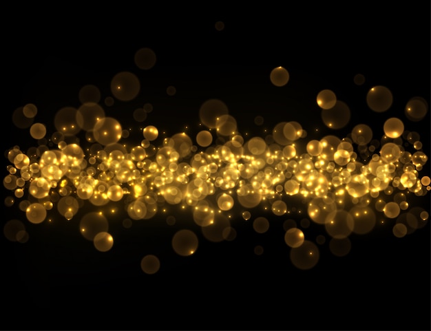 Vector fondo dorado del bokeh