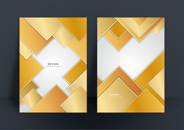 Fondo dorado brillante abstracto con textura de patrón de lujo poligonal para plantilla de diseño de portada