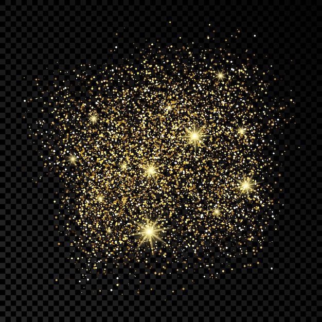 Fondo dorado brillante sobre un fondo transparente oscuro. Fondo con efecto brillo dorado y espacio vacío para el texto. ilustración vectorial