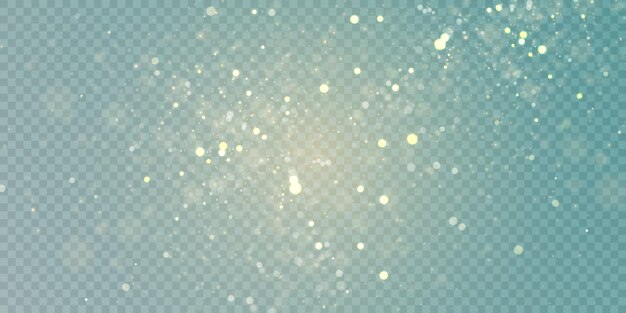 Fondo dorado claro con chispas doradas que caen del bokeh brillan con efecto de desenfoque para el diseño de la tarjeta
