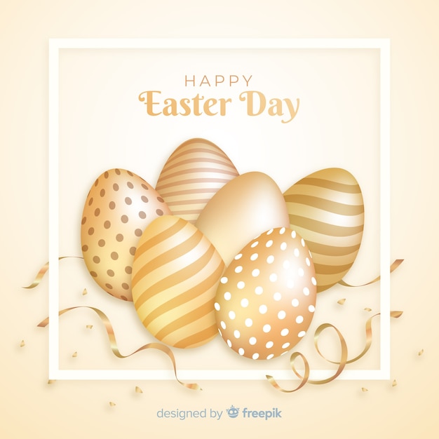 Fondo dorado del día de pascua