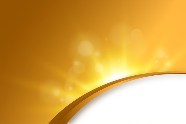 Fondo dorado con estallido de sol y efecto Bokeh