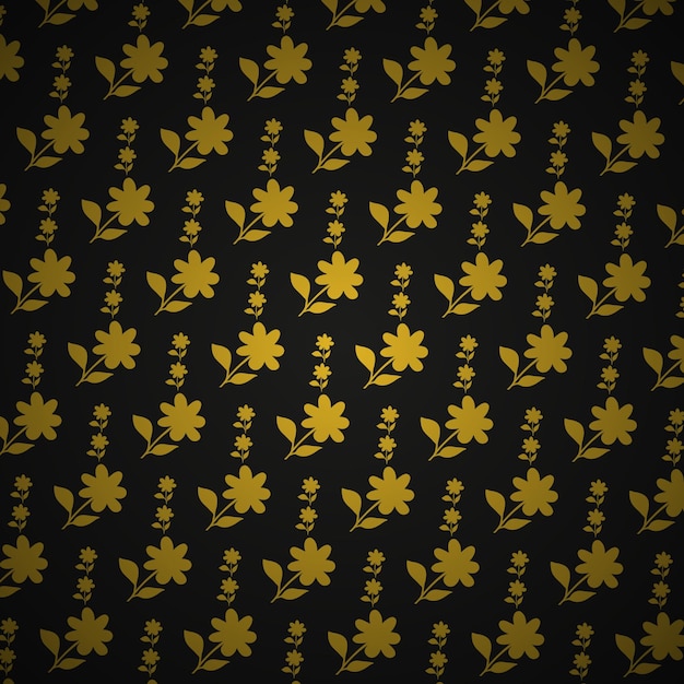 Fondo dorado floral ornamental inconsútil