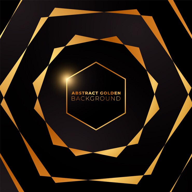 Fondo dorado hexagonal. Fondo hexagonal abstracto con color dorado.