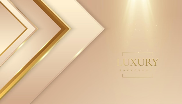 Fondo dorado de lujo con brillo y efecto de luz Fondo dorado premium con estilo de corte de papel para la ceremonia de nominación de premios Invitación formal o diseño de certificado