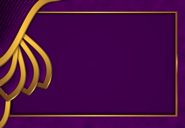 Fondo dorado de lujo con metal morado oscuro.