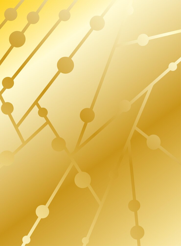 Vector fondo dorado con un patrón de líneas y círculos.