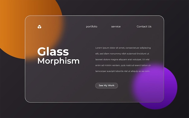 Fondo de efecto de glassmorphism transparente con gradiente realista