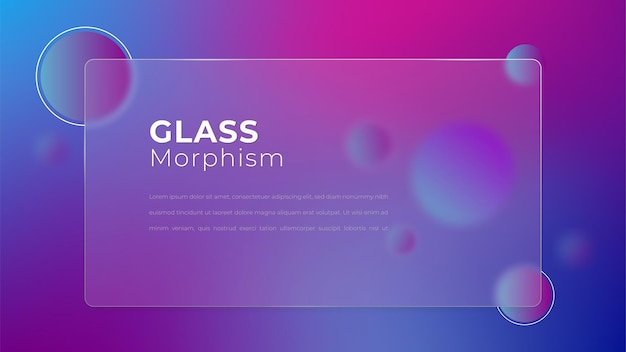 Fondo de efecto de glassmorphism transparente con gradiente realista