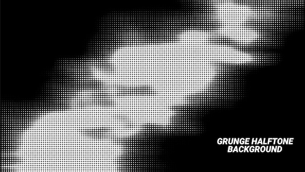 Fondo de efecto grunge de mapa de bits de medio tono abstracto en blanco y negro