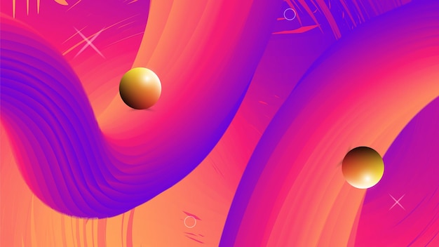 Fondo de efecto líquido abstracto vectorial colorido con bola de luz
